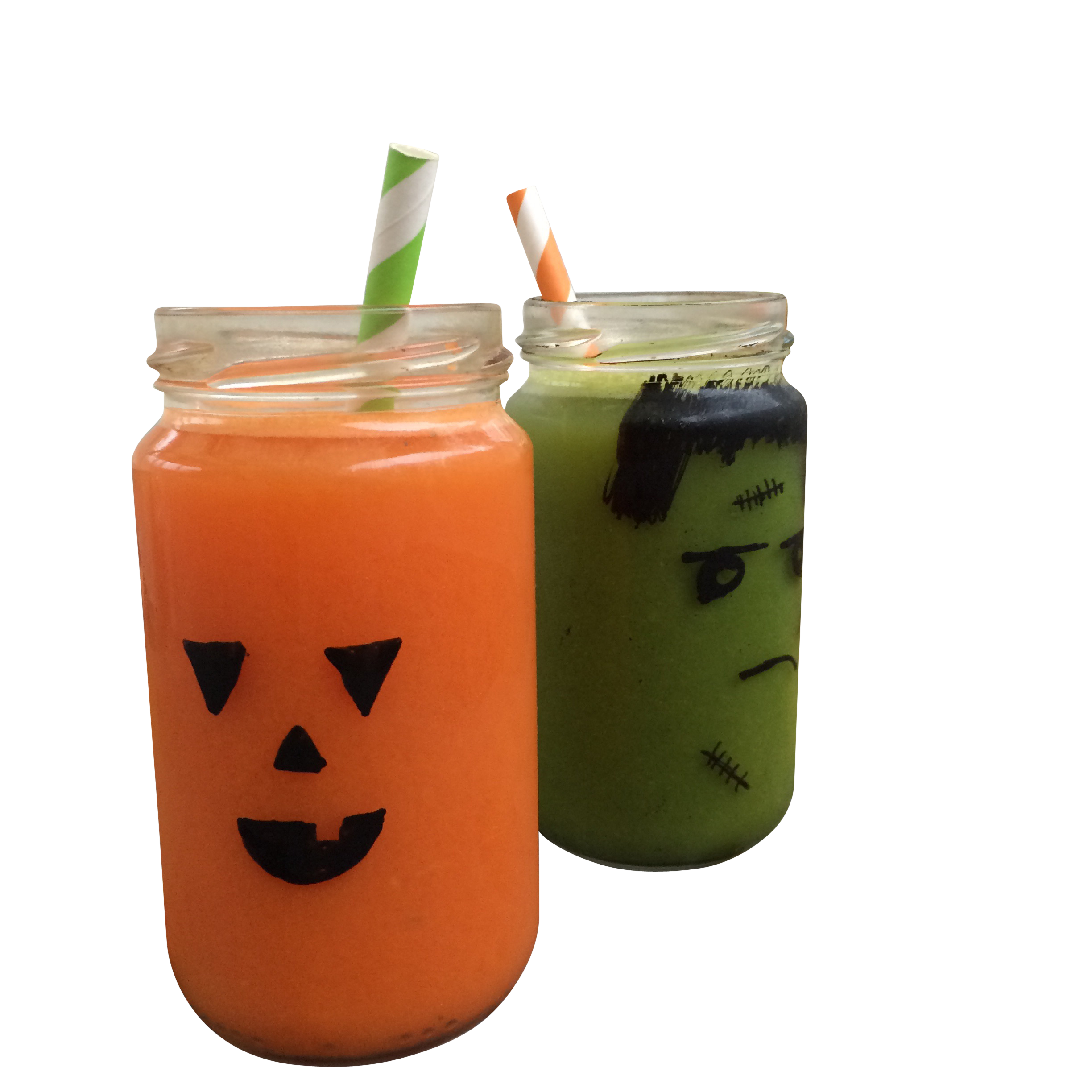 Two Jars With Drinks Drawn On Them PNG