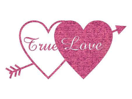 Two Pink Hearts With Arrows PNG